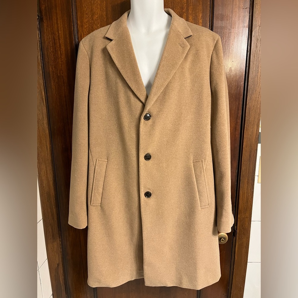 Tommy Hilfiger Men’s Camel Overcoat